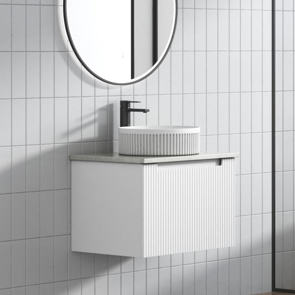 Aulic Perla 600mm Vanity Unit with Flat Stone Top (add basin)