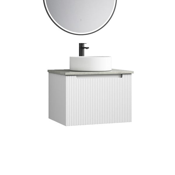 Aulic Perla 600mm Vanity Unit with Flat Stone Top (add basin)