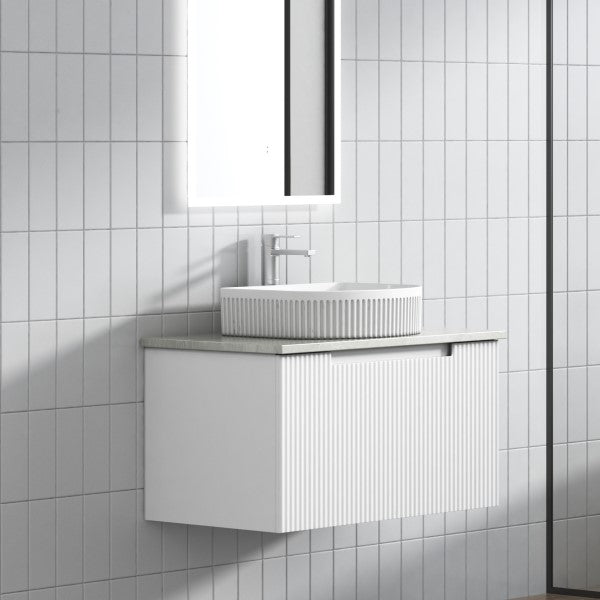 Aulic Perla 750mm Vanity Unit with Flat Stone Top (add basin)