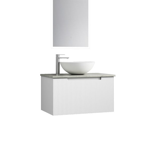 Aulic Perla 750mm Vanity Unit with Flat Stone Top (add basin)