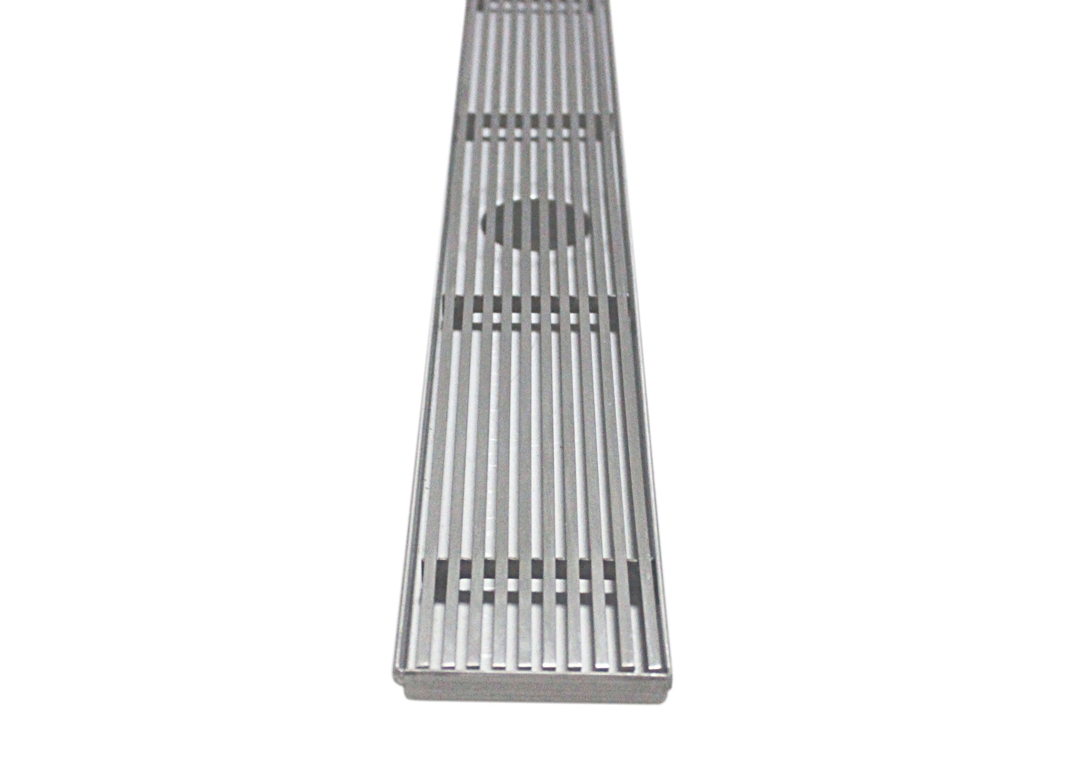 Bella Vista Shower Channel Grate - AU Pattern Stainless Steel & Matte Black, Various Sizes