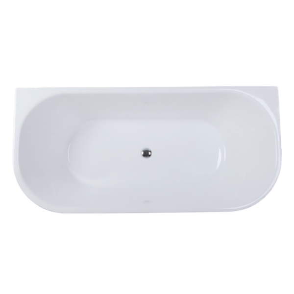 Aloha Freestanding Back to Wall Bath - White Gloss