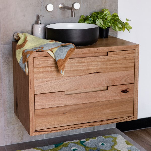 FABF Carini 750mm Solid Timber Vanity Unit - Messmate, Basin Included