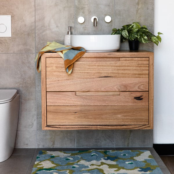 FABF Carini 750mm Solid Timber Vanity Unit - Messmate, Add Basin