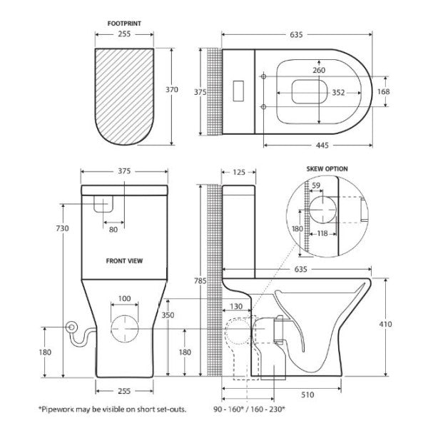 Fienza Chica Close Coupled Toilet Suite (Multiple Options) Bathware