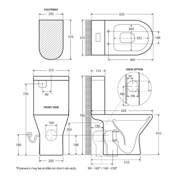 Fienza Chica Close Coupled Toilet Suite (Multiple Options)