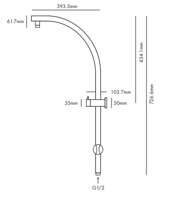Collis Willow Curved Short-Tail Combo Rail Shower Set Chrome & White