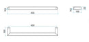 Thermorail 12V Single Bar Round Heated Towel Rail - Matte Black, DSR6B