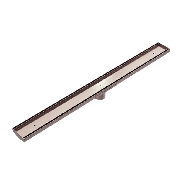 Nero 900mm Tile Insert Channel Floor Grate (50mm/89mm Outlet Options) - Brushed Bronze