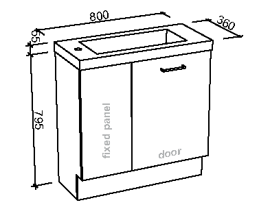 Timberline Frankie 800mm Floorstanding Vanity with Liberty Ceramic Top 1th