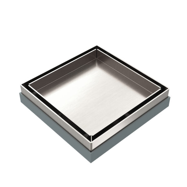 Nero Tile Insert Floor Waste (50mm/100mm Outlet Options) - Brushed Nickel