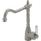 Fienza Eleanor Shepherds Crook Sink Mixer, Brushed Nickel / Ceramic 202105BN