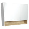 Fienza 1200mm Mirror Cabinet with Undershelf - Satin White & Scandi Insert