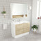 Amato 1200mm Floorstanding Vanity With Joli Ceramic Top - Scandi Oak with Satin White Panels