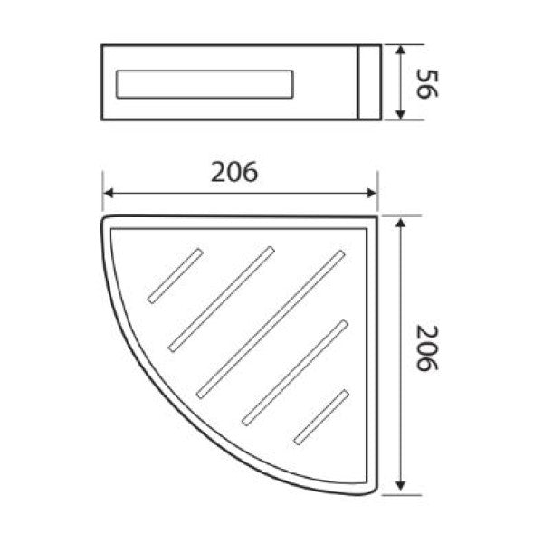 Fienza Corner PVC Shower Shelf, Chrome