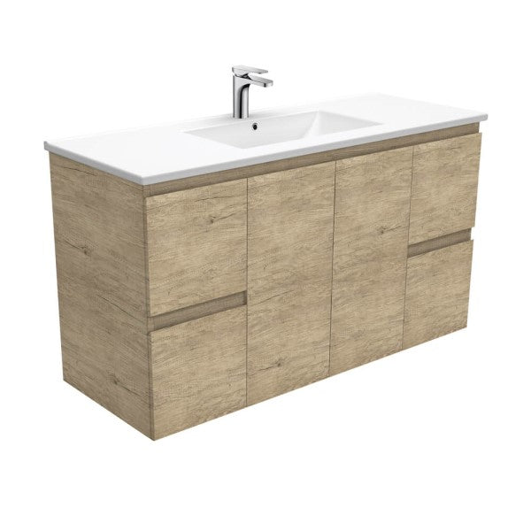 Fienza Edge Ceramic Wall Hung Vanity 1200mm - Scandi Oak