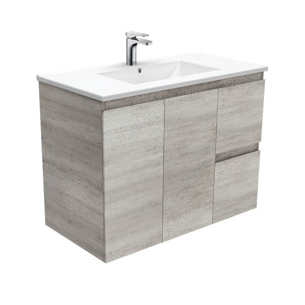 Fienza Dolce 900mm Wall Hung Vanity - Industrial Edge