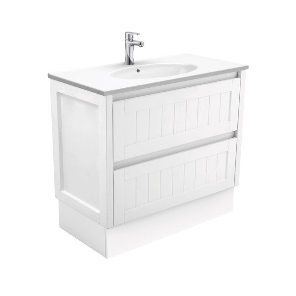 Fienza Rotondo Hampton 900mm Floorstanding Vanity - Satin White