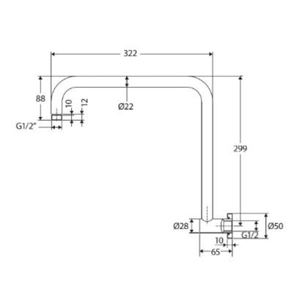 Fienza Round Fixed Gooseneck Shower Arm Chrome Bathware Direct