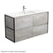 Amato 1200mm Wall Hung Vanity With Sarah Crystal Pure Top and Double Towel Rail - Industrial Edge