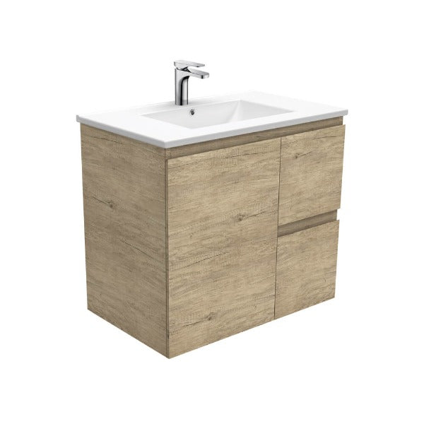 Fienza Edge Ceramic Wall Hung Vanity 750mm - Scandi Oak