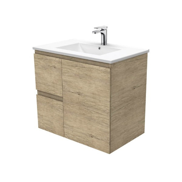 Fienza Edge Ceramic Wall Hung Vanity 750mm - Scandi Oak