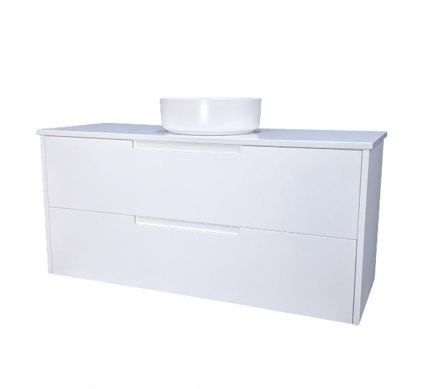 FABF Verona 1200mm Wall Hung Matte White Vanity, Add Top + Basin