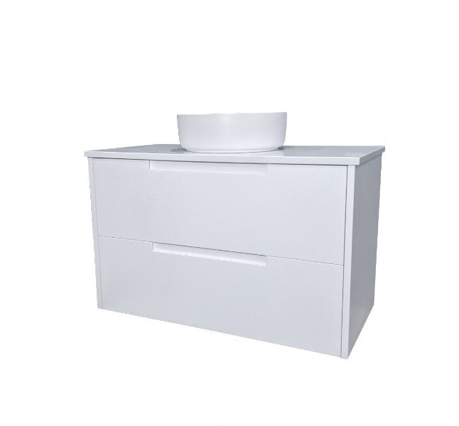 FABF Verona 900mm Wall Hung Matte White Vanity, Add Top + Basin