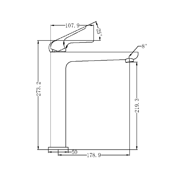 Fresh Tall Basin Mixer - Brushed Nickel