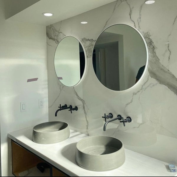 Nood Co Funl Round Concrete Basin - Sky Grey