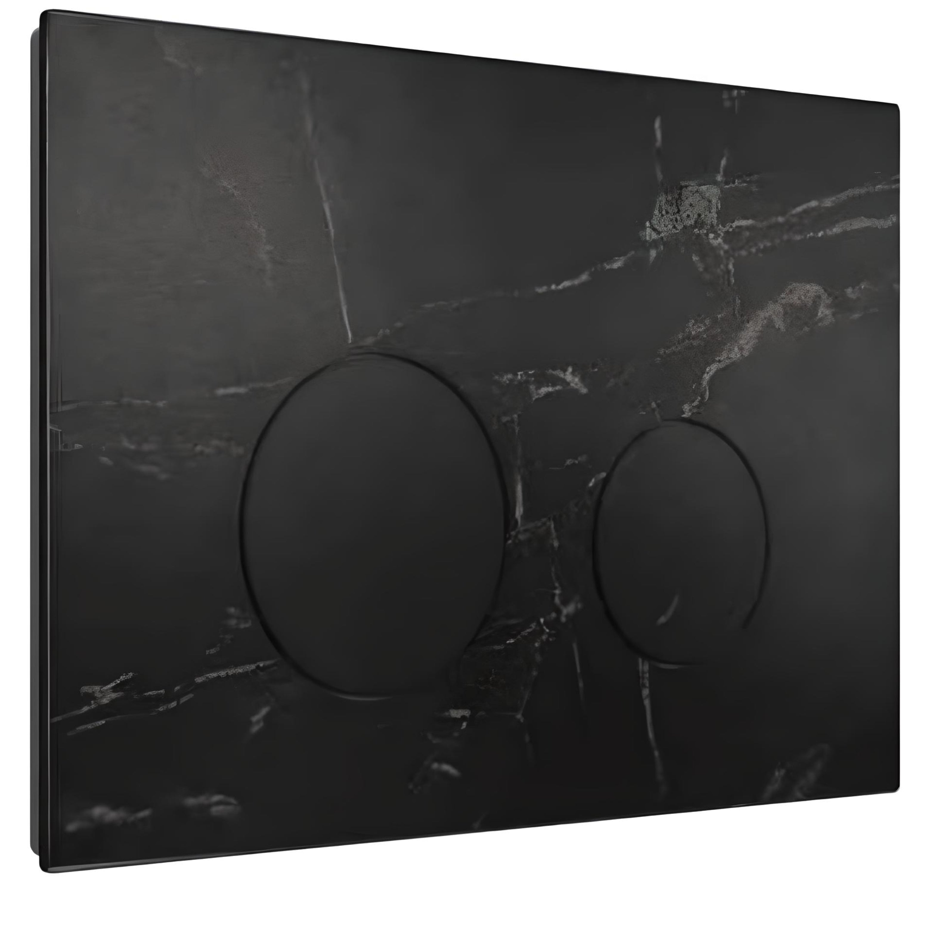 R&T Tyler Round Button, Porcelain Marble Black