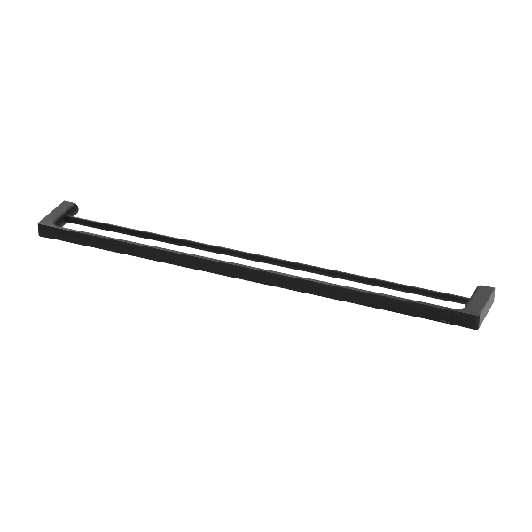 Gloss Double Towel Rail 800mm - Matte Black