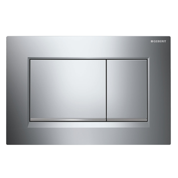 Geberit Sigma30 Dual Flush Button & Plate - Chrome With Matte Trim