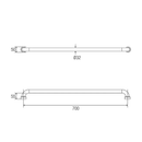 Con-Serv Hygienic Seal Grab Rail 700mm - Brushed Stainless HS700BS