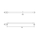 Con-Serv Hygienic Seal Grab Rail 750mm - Brushed Stainless HS750BS