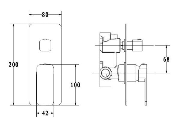 Hamel Shower/Bath Mixer with Diverter, Matte Black