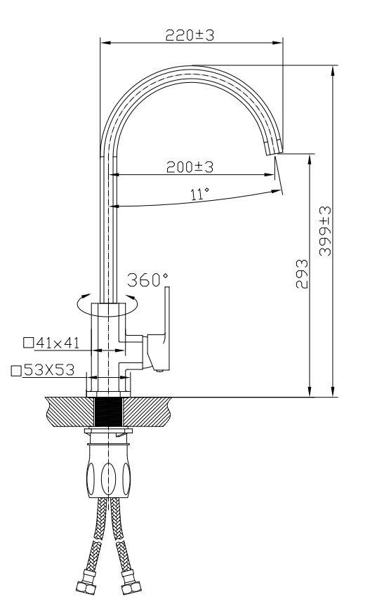 Hamel Gooseneck Swivel Sink Mixer, Chrome