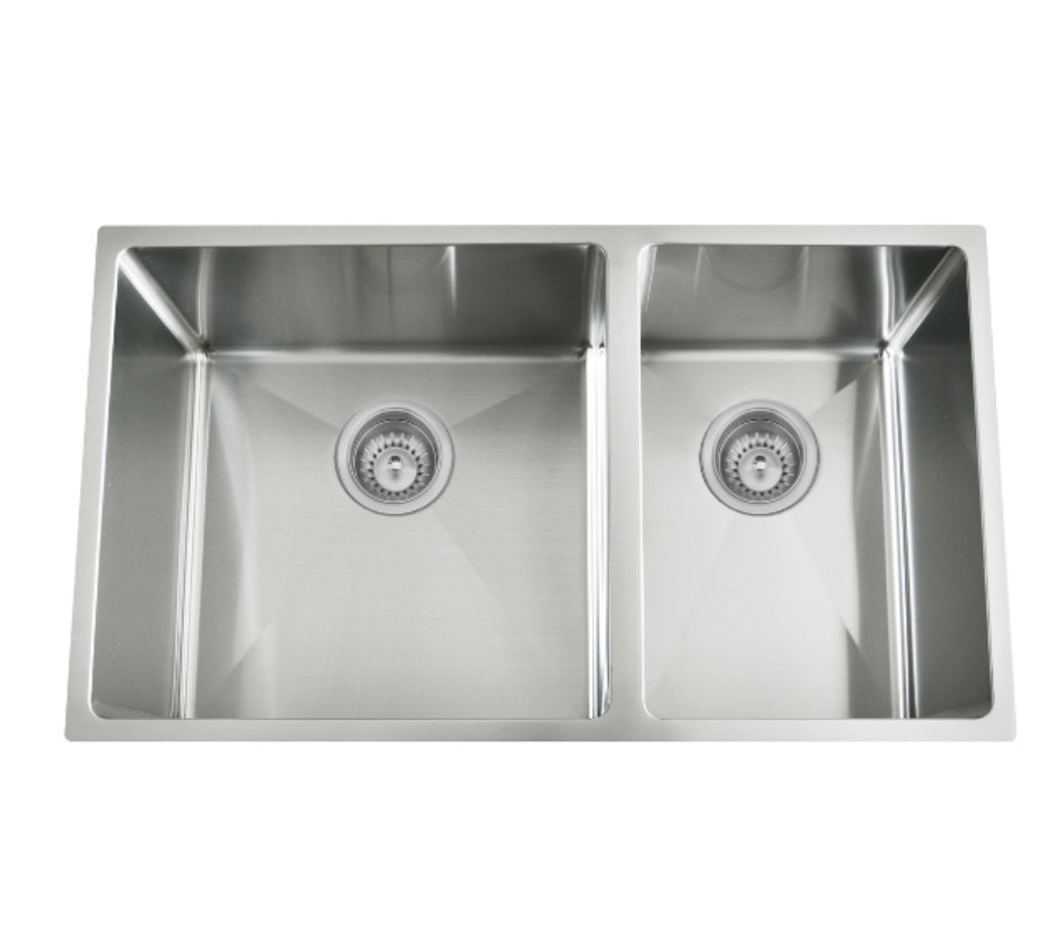 Helsinki Square Undermount Double Bowl Sink 775mm