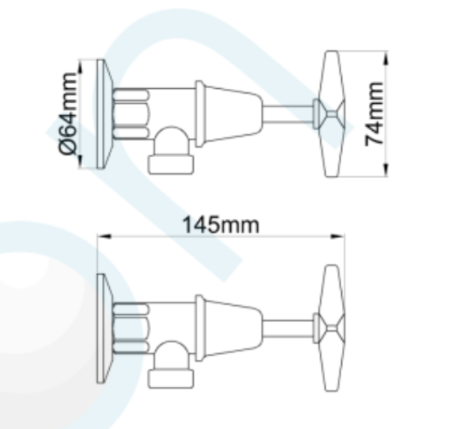 Henty Washing Machine Stops (Pair), Chrome