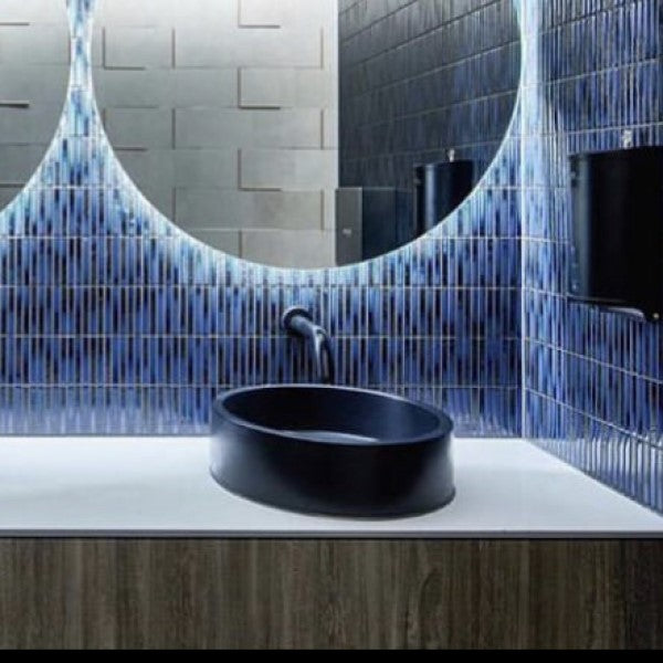 Nood Co Hoop Round Concrete Basin - Copan Blue