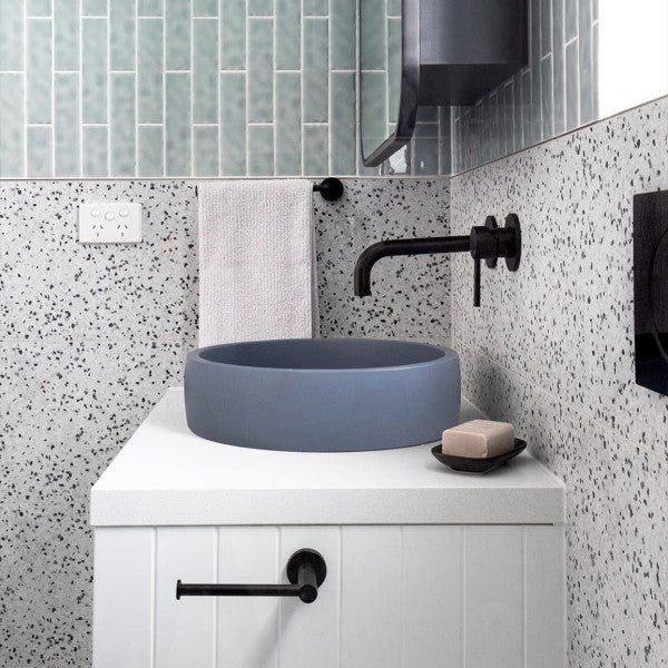 Nood Co Hoop Round Concrete Basin - Copan Blue