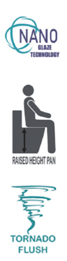 Geberit In Wall Package - Houston Raised Height Pan - Sigma 20 Round Button