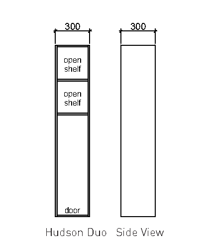 Timberline Hudson Duo Tallboy - Wall Hung