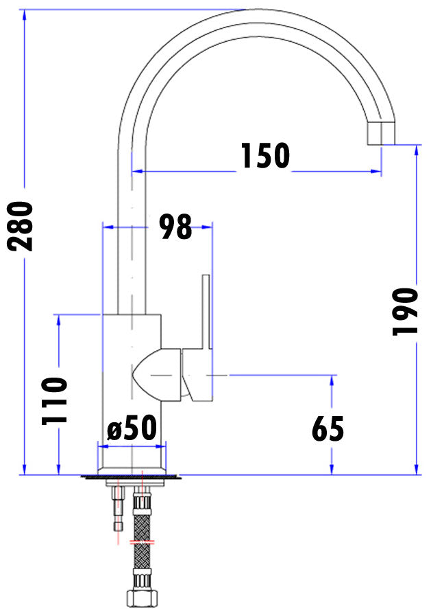 Huss Gooseneck Basin Mixer