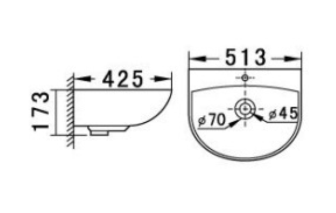 Hyatt Wall Basin 1TH White