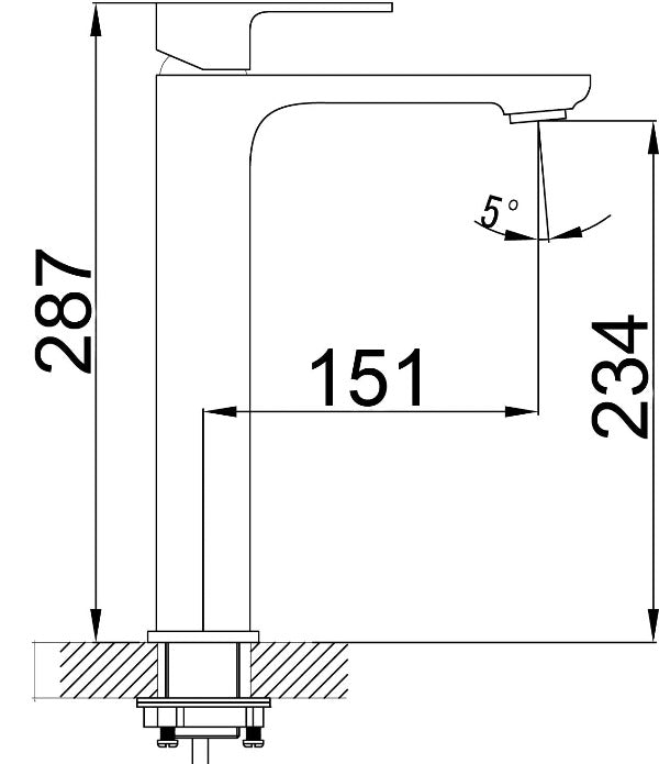 Ikon Kennedy High Rise Basin Mixer - Chrome