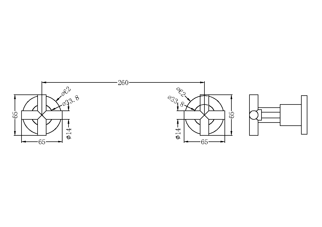 Intra Wall Top Assemblies, pair - Matte Black