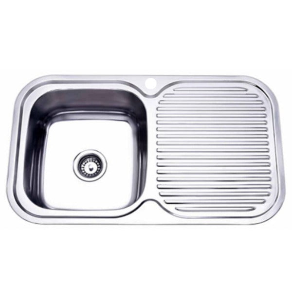 Kitchen Sink with Single Bowl & Single Drainer, 780mm
