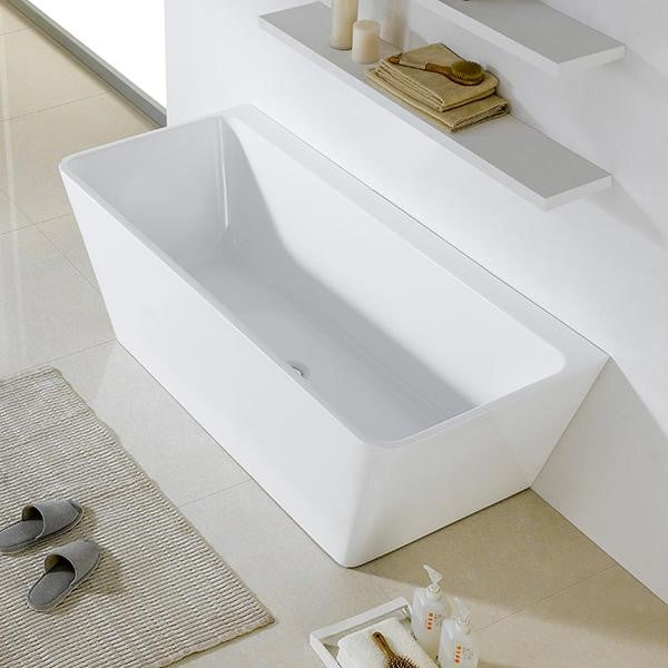 KDK Avis KBT-7 Back-to-Wall Bath, White Gloss - 1575mm / 1700mm