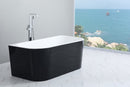 KDK Elivia MBBT-10 Back-to-Wall Matte Black and White Bath - 1500mm / 1700mm